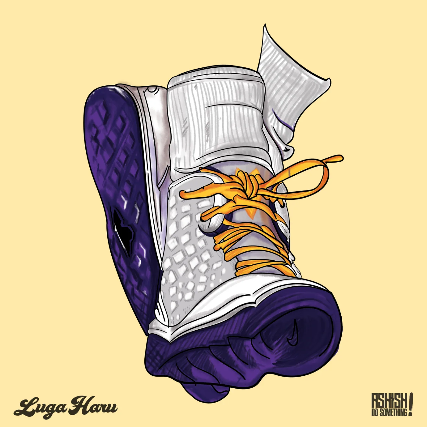 Step 4 — Detail of the Lakers shoe
