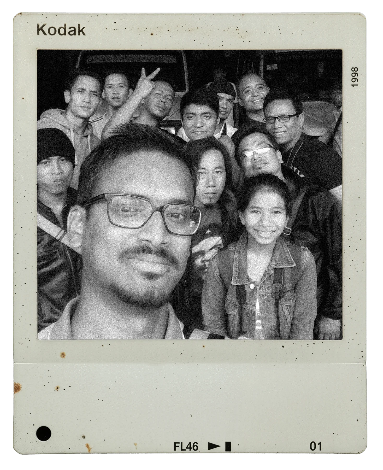 Group photo from the AVTV ISO photowalk at Iewduh, Shillong — Kodak slide 1998 frame