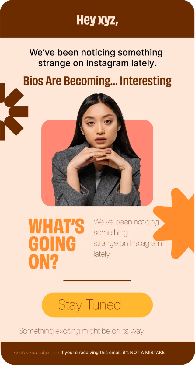 Teaser email — bios are becoming interesting